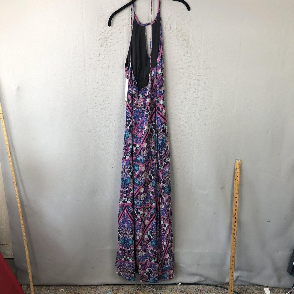 Nicole Miller Dress Womens 4 Halter Maxi Floral Wedding Party Formal Event - Picture 3 of 16